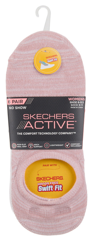 Thumbnail 1: Skechers Women's 6 Pk Active Non-Slip No-Show Socks 