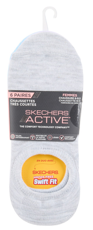 Thumbnail 2: Skechers Women's 6 Pk Active Non-Slip No-Show Socks 
