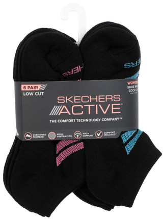 Thumbnail 1: Skechers Women's 6 Pk Terry Low Cut Socks 