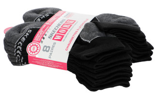 Thumbnail 2: Skechers Women's 8 PK Extended Terry Quarter Crew Socks 