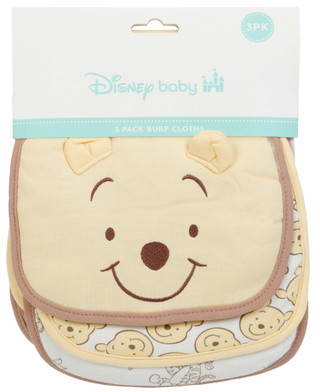 Thumbnail 1: Disney Baby 3 Pk Winnie the Pooh Burp Cloths 