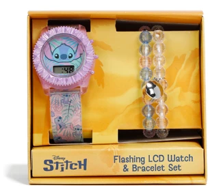 Thumbnail 2: Disney Girls Stitch Flashing LCD Watch & Bracelet Set 