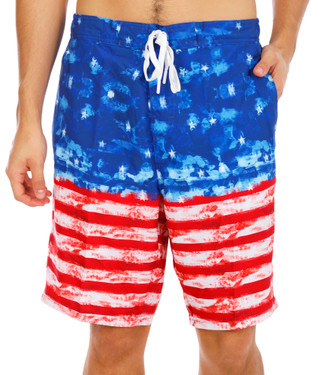 Thumbnail 1: REEL LEGENDS Men's American Flag Swim Shorts 