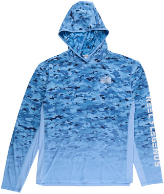 Thumbnail 2: REEL LEGENDS Men's Fish Camo Hooded Long Sleeve Shirt 
