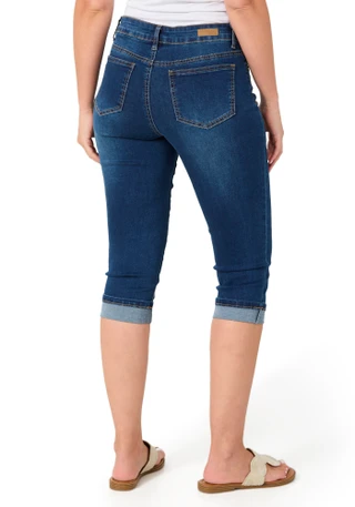 Thumbnail 3: Bleu Women's Petite Roll Cuff Hem Capris 