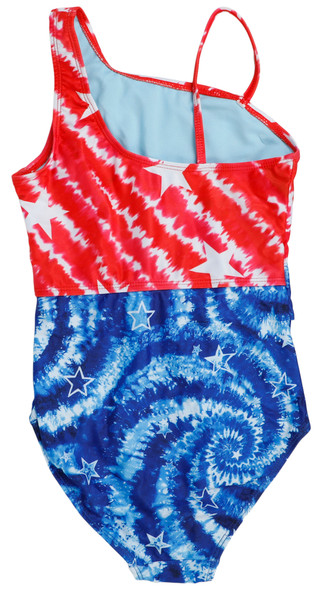 Thumbnail 2: Breaking Waves Girls Americana One Piece Swimsuit  