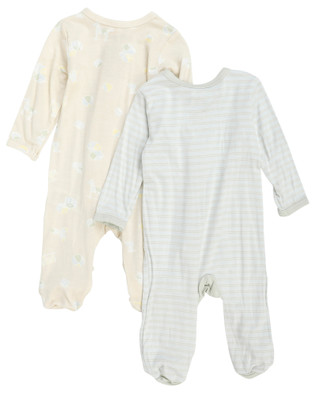 Thumbnail 2: SHABBY CHIC Baby Boy's 2 Pk 2 Way Zipper Footie Set 