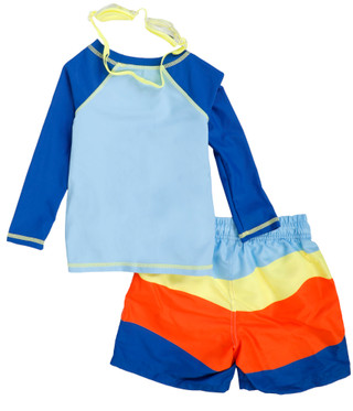 Thumbnail 2: BCOOL Toddler Boy's Shark Rashguard Swim Set 