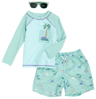Thumbnail 1: BCOOL Toddler Boy's 2 Pc Rashguard Short Set 