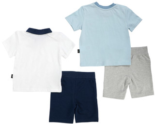 Thumbnail 2: Lee Toddler Boy's 4 Pc Polo Tee Shorts Set 