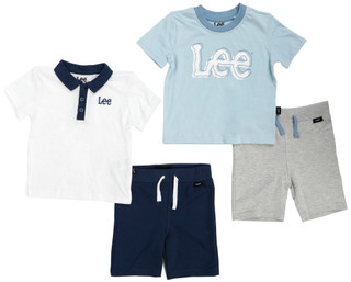 Thumbnail 1: Lee Toddler Boy's 4 Pc Polo Tee Shorts Set 