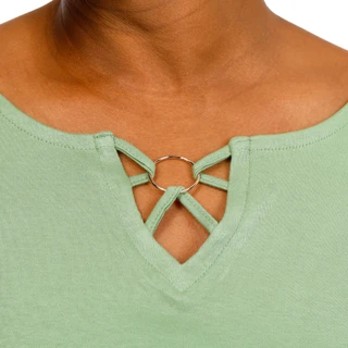 Thumbnail 2: Coral Bay Plus Keyhole Ring Neck Top  