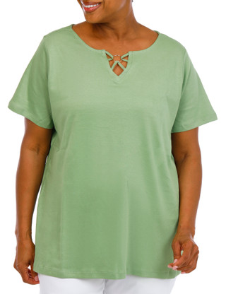 Thumbnail 1: Coral Bay Plus Keyhole Ring Neck Top  