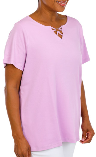 Thumbnail 4: Coral Bay Plus Keyhole Ring Neck Top  