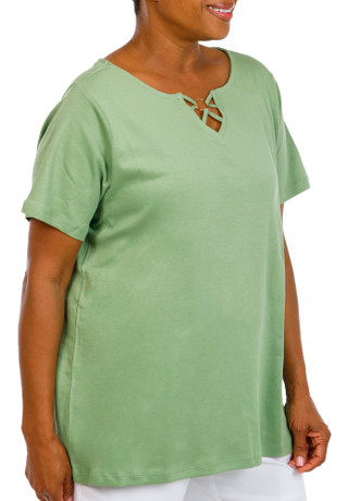 Thumbnail 3: Coral Bay Plus Keyhole Ring Neck Top  