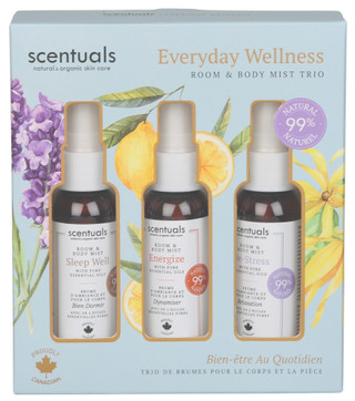 Thumbnail 1: SCENTUALS 3-Piece Room & Body Mist Trio - 30 ml Each 