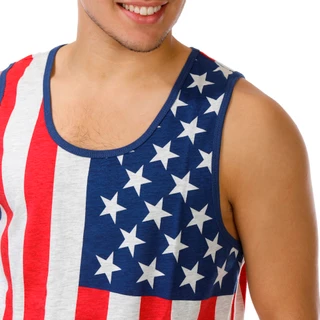 Thumbnail 2: BROOKLYN CLOTH Men's Sleeveless Crew Neck Americana Tank 