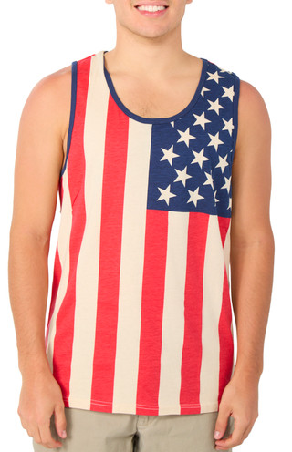 Thumbnail 2: BROOKLYN CLOTH Men's Sleeveless Crew Neck Americana Tank 