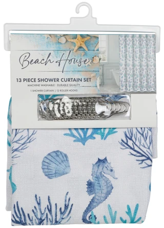 Thumbnail 1: BEACH HOUSE 13 Pc Shower Curtain Set 