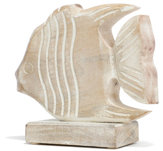 Thumbnail 2: Sagebrook Home 8x7 Wood Fish on Base Home Accent 