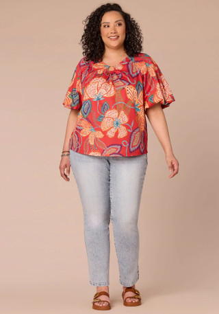 Thumbnail 3: Democracy Plus Bubble Sleeve Floral Print Woven Top 