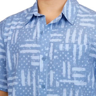 Thumbnail 4: REEL LEGENDS Men's Saltwater Stars & Stripes Button Down Shirt 