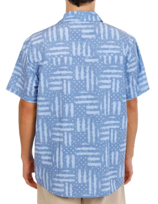 Thumbnail 6: REEL LEGENDS Men's Saltwater Stars & Stripes Button Down Shirt 