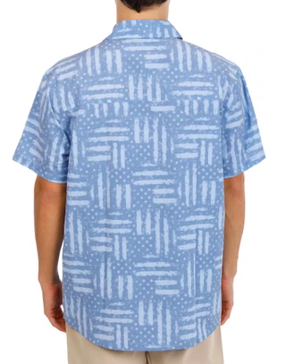 Thumbnail 8: REEL LEGENDS Men's Saltwater Stars & Stripes Button Down Shirt 