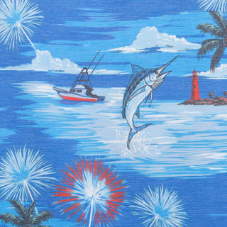 Thumbnail 4: REEL LEGENDS Men's Beachside Americana Scenic Button Down Shirt 