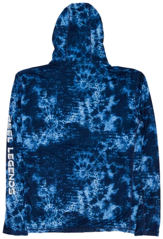 Thumbnail 6: REEL LEGENDS Men's Long Sleeve Hooded Tie Dye Scales Shirt 