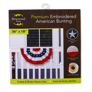 Thumbnail 1: Briarwood Lane 36x18 Premium Embroidered American Bunting 