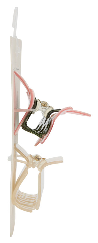Thumbnail 2: TWIG & ARROW 2 Pk White Marble & Floral Claw Clip Set 