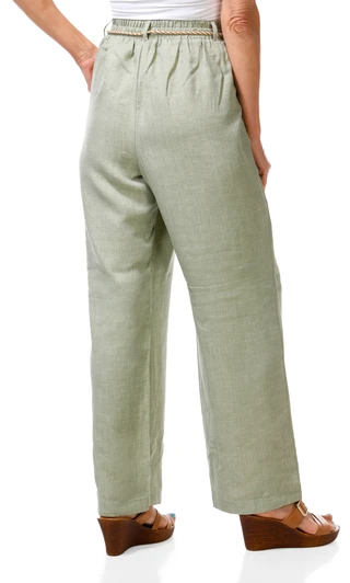 Thumbnail 2: Soho Apparel Women's 2 Pocket Wide Leg Rope Belt Pants 