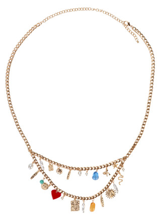 Thumbnail 1: True Love Accessories Women's Gold Chain Belt w/ Charms 