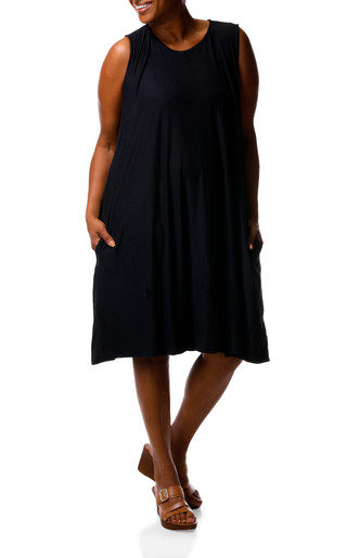 Thumbnail 1: HARLOW & ROSE Women's Plus Sleeveless 2 Pocket Swing Dress 
