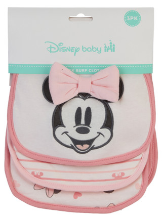 Thumbnail 1: Disney 3 Pk Minnie Mouse Burp Cloths 