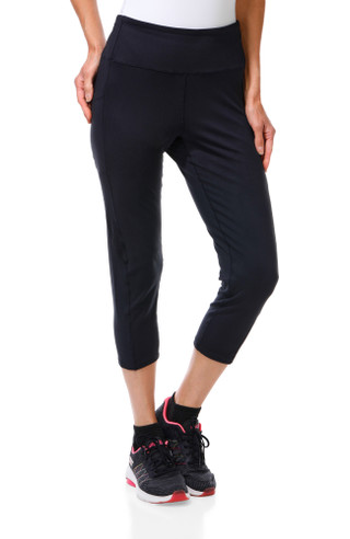 Thumbnail 1: Bally Total Fitness Women's Active 2 Pocket High Rise Stretch Capris 