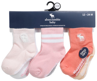 Thumbnail 1: Abercrombie Baby Girl's 6 Pk Ankle Socks 