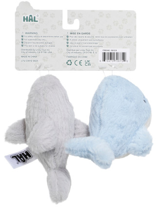 Thumbnail 2: Hal 2 Pk Whale & Shark Dog Toys 