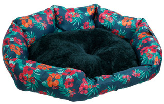 Thumbnail 1: PET POSSE 21x19 Hibiscus Print Oval Pet Cuddler 