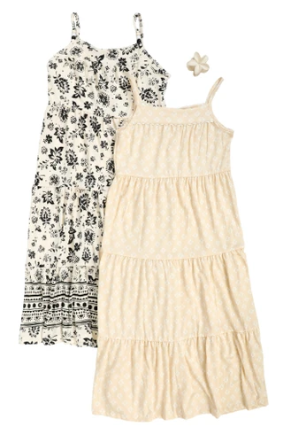 Thumbnail 1: B TWEEN Big Girl's 2 Pk Sleeveless Knit Print Dress 