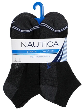 Thumbnail 1: Nautica Men's 8 Pk Lowcut Athletic Socks 