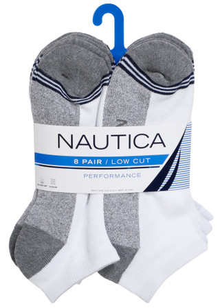 Thumbnail 1: Nautica Men's 8 Pk Lowcut Athletic Socks 