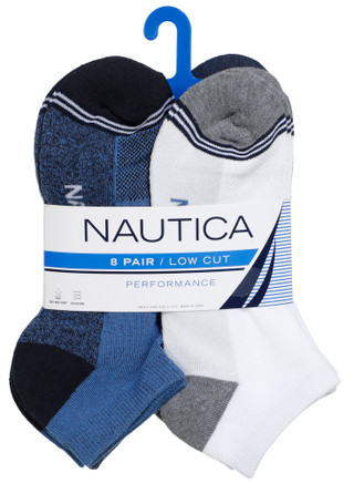 Thumbnail 1: Nautica Men's 8 Pk Lowcut Athletic Socks 