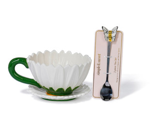 Thumbnail 1: Simple & Sweet 3 Pc Flower Tea Cup Set 