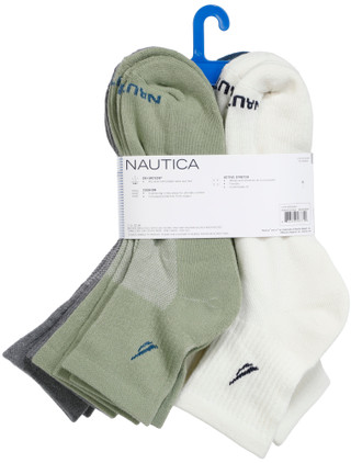 Thumbnail 2: Nautica Men's 8 Pk High Quarter Socks 