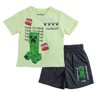 Thumbnail 1: Minecraft Little Boy's Short Sleeve Graphic Tee Short Set 