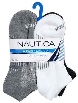 Thumbnail 1: Nautica Men's 8 Pk Lowcut Athletic Socks 