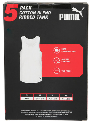 Thumbnail 2: Puma Men's 5 Pk Ribbed Tank Tops 