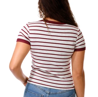 Thumbnail 3: Pink Rose Juniors' Short Sleeve Ringer Top 
